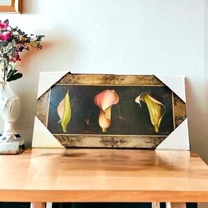 VNTG F. Di Villeneuve Awakening Calla Matted Art Print Wooden Wall Picture Frame